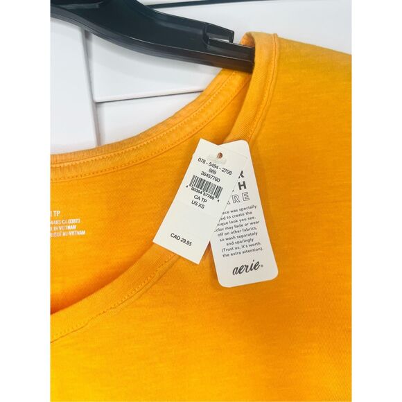 NWT Aerie Cotton T-shirt Women’s Size XS Orange - Picture 3 of 5